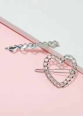 2-Piece Heart Hairpins