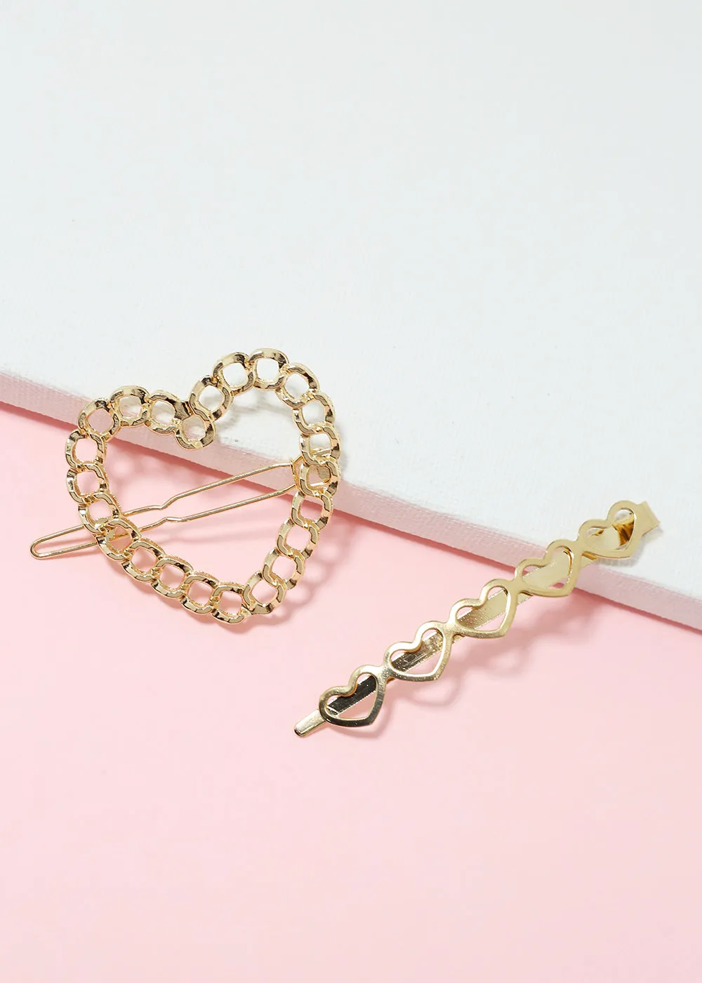 2-Piece Heart Hairpins