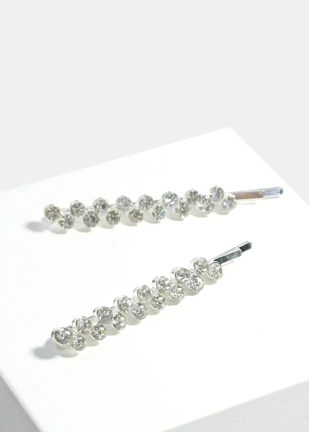 2-Piece Rhinestone-Studded Hair Pins