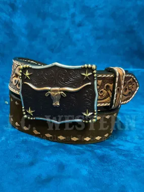 3D D120003702 Kids Rough Out Body Diamond Lace Belt Bark