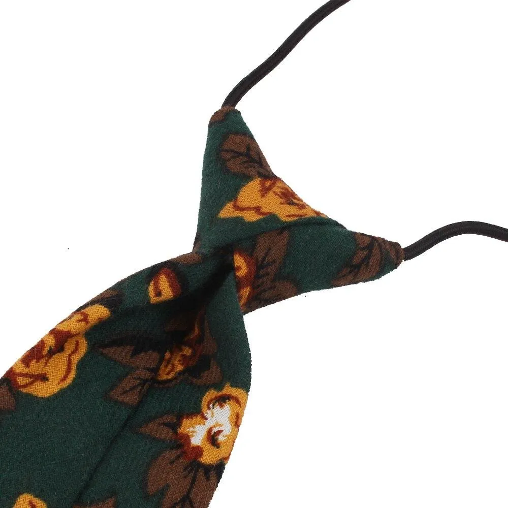 6cm Cotton Floral Print Slim Necktie for Men Women and Children