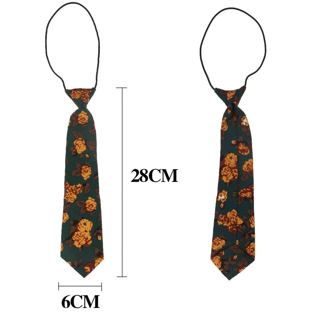 6cm Cotton Floral Print Slim Necktie for Men Women and Children