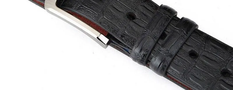 Adjustable Men's Anti-scratch 33mm Wide Genuine Leather Pin Buckle Belt