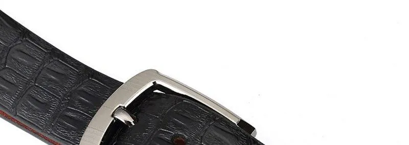 Adjustable Men's Anti-scratch 33mm Wide Genuine Leather Pin Buckle Belt