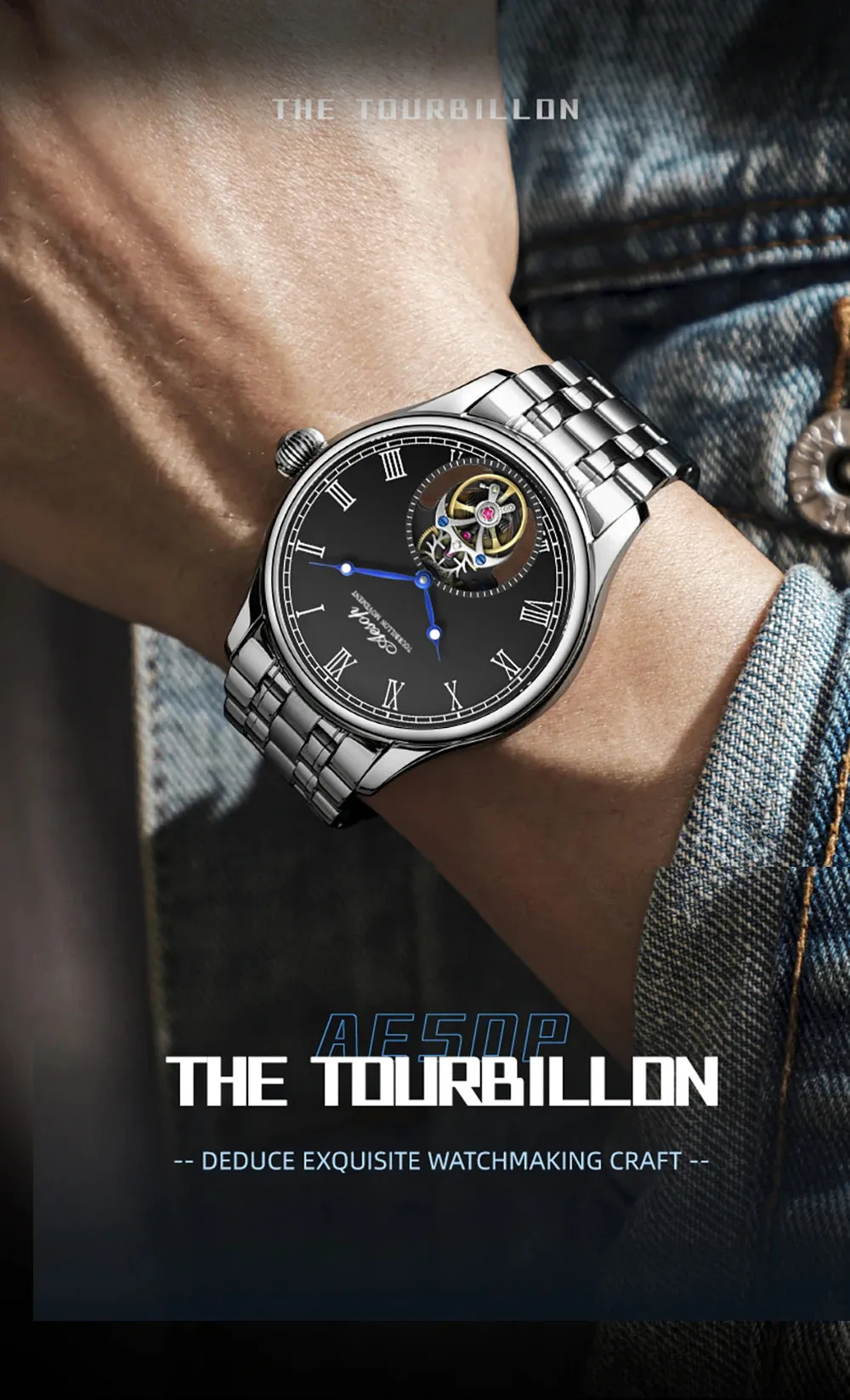 Aesop Real Flying Tourbillon Movement Mechanical Watches Luxury.