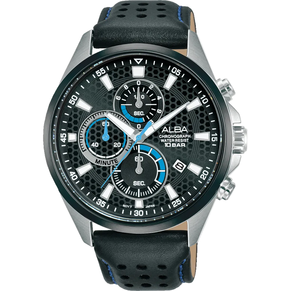 Alba Active Sports Chronograph Black Dial Mens Watch AM3879X