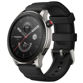 Amazfit GTR 4 Smart Watch (46mm - GPS) Aluminum Case With Superspeed Black Fluoroelastomer strap