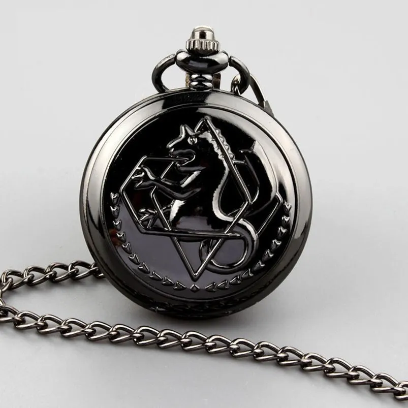 Antique Unisex Fullmetal Alchemist Horse Necklace Chain Pendant FOB Watch