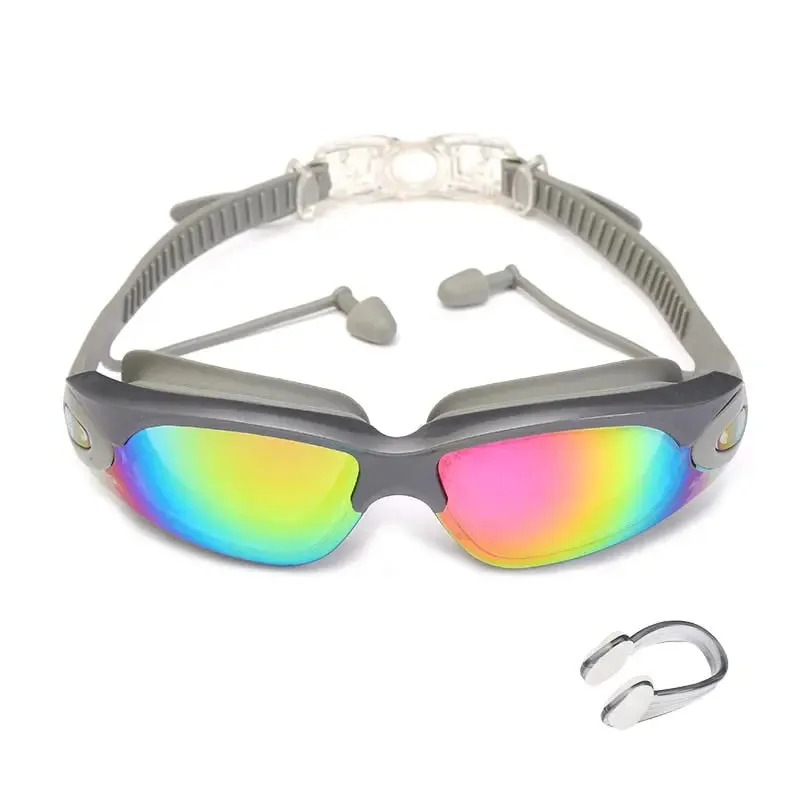 AquaComfort Pro Swimming Goggles with Earplugs and Nose Clip - Professional Swimming Goggles