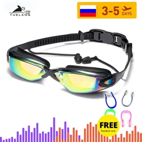 AquaComfort Pro Swimming Goggles with Earplugs and Nose Clip - Professional Swimming Goggles