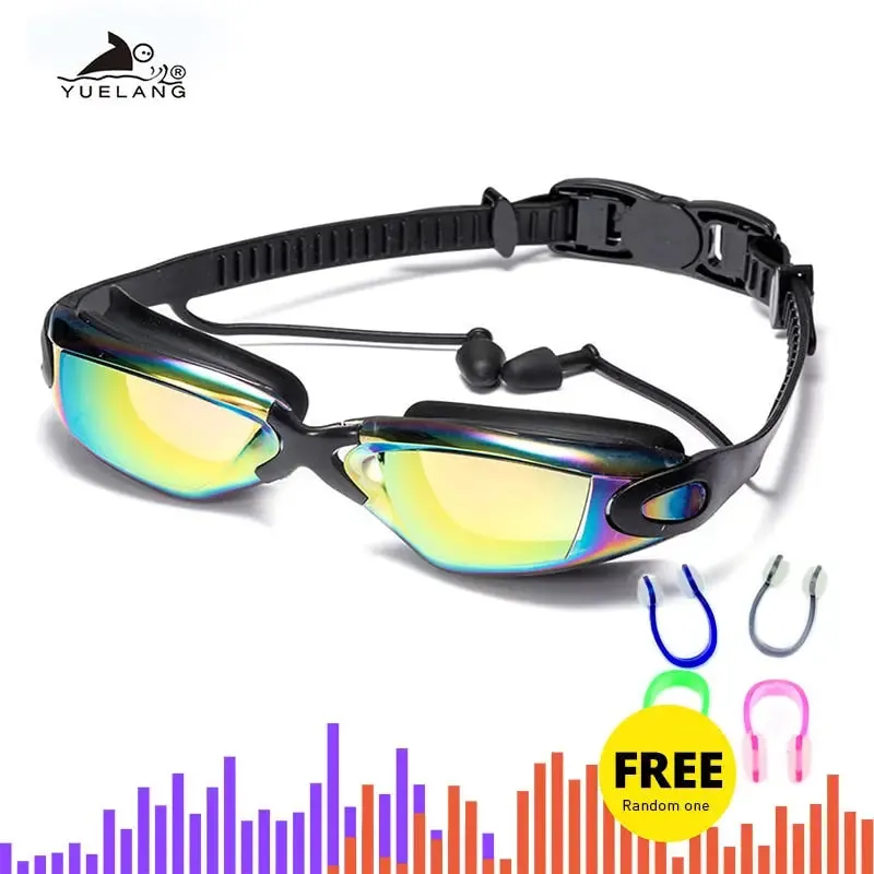 AquaComfort Pro Swimming Goggles with Earplugs and Nose Clip - Professional Swimming Goggles