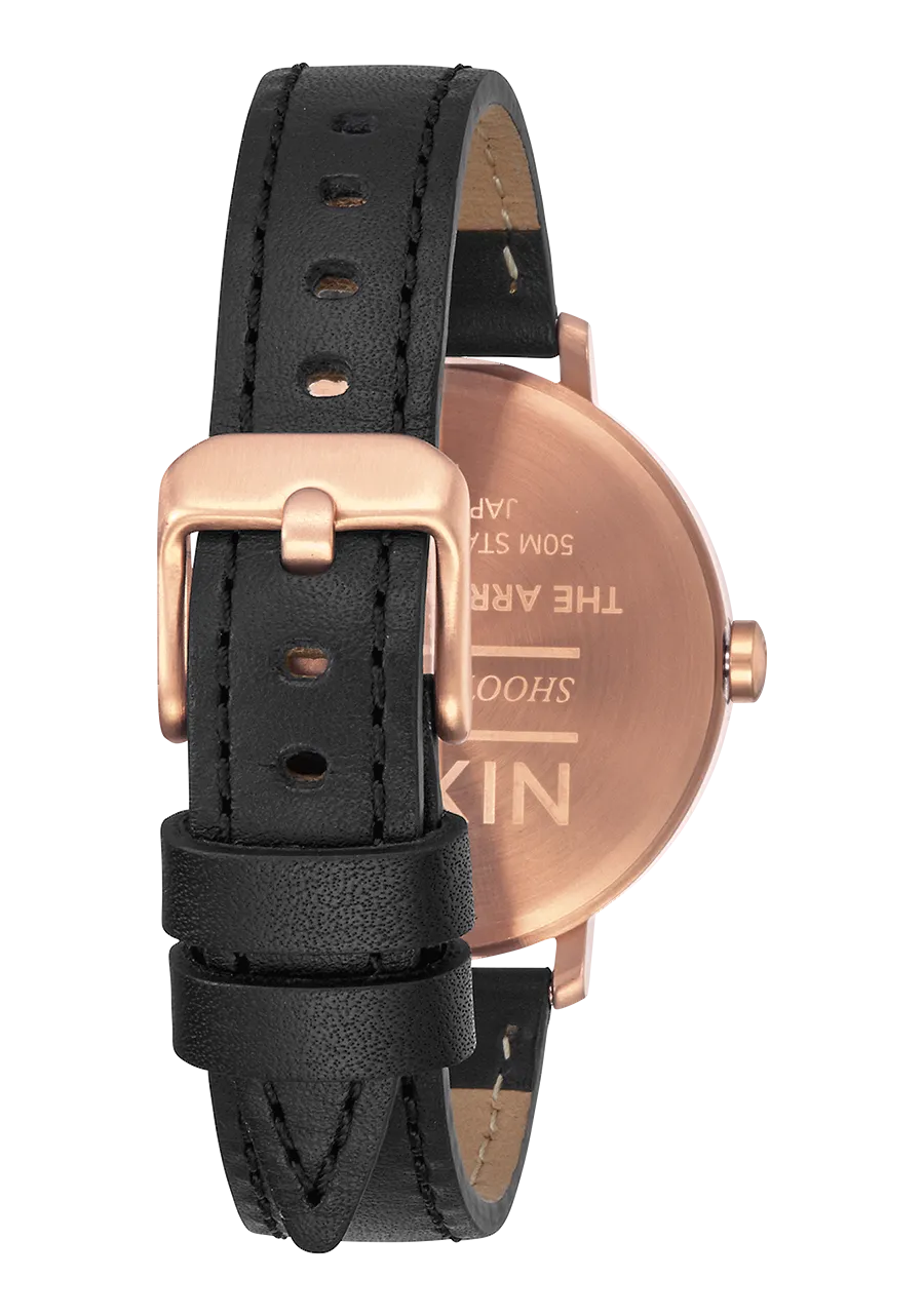 Arrow Leather - Rose Gold / Black