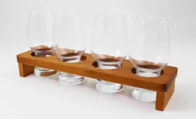 Beer Flight Board with Glasses