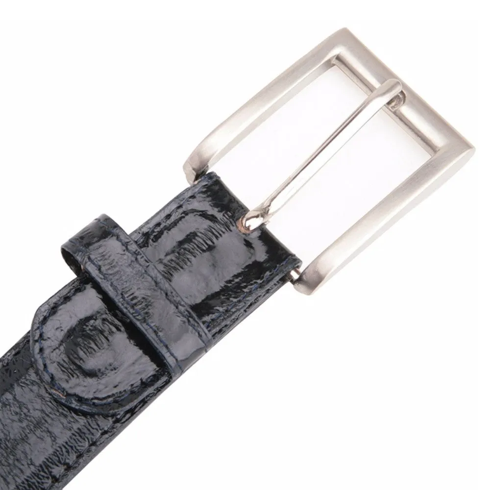 Belvedere Black Genuine Eel Skin Dress Belt