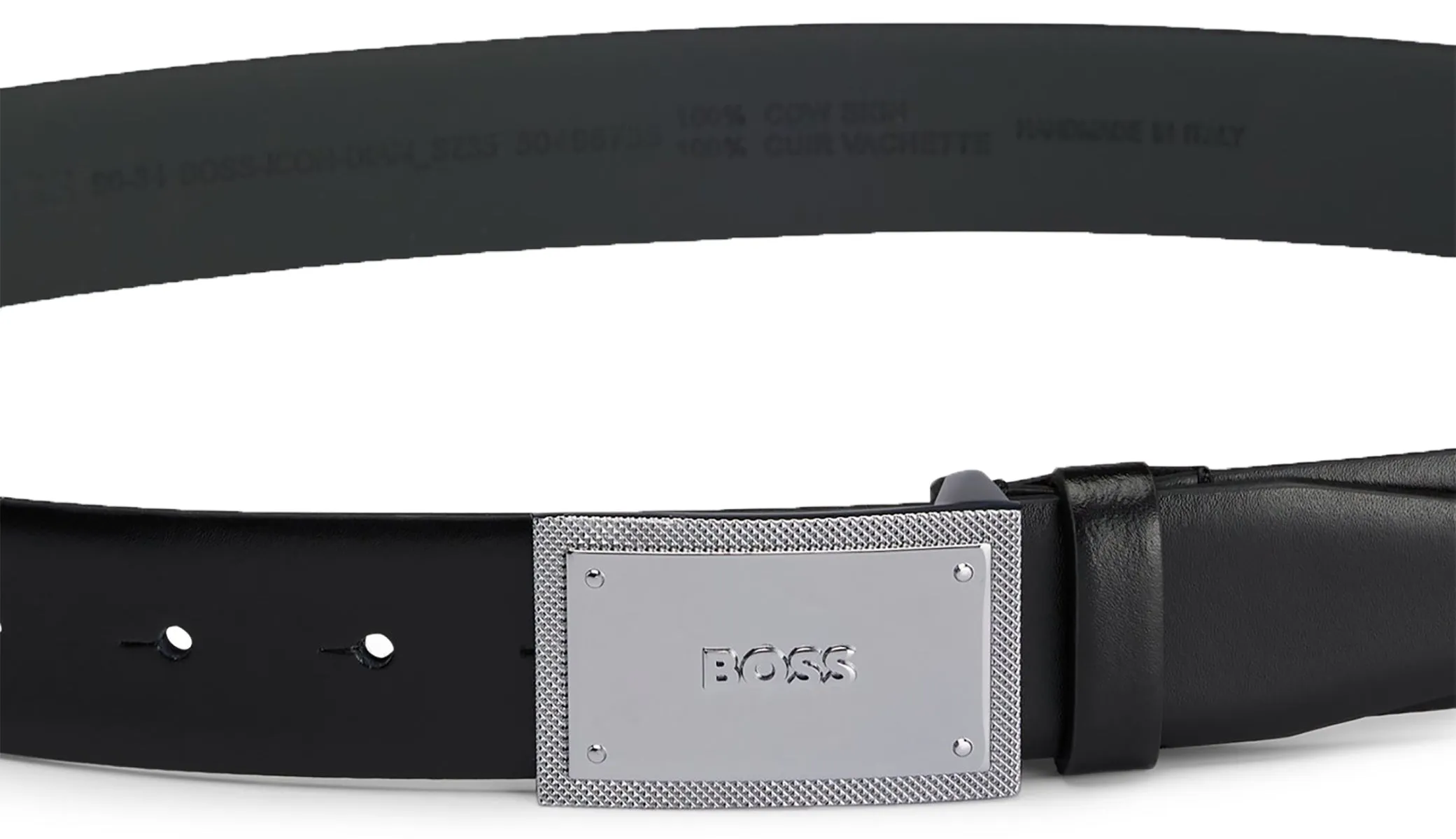 Boss Icon Diam Sz35 Belt In Black For Men