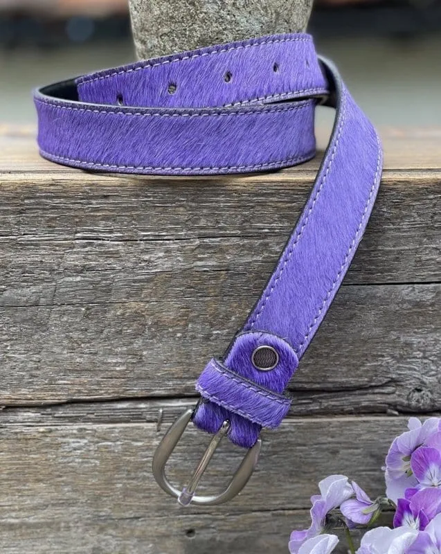 Bright Coloured Leather Belt - Purple