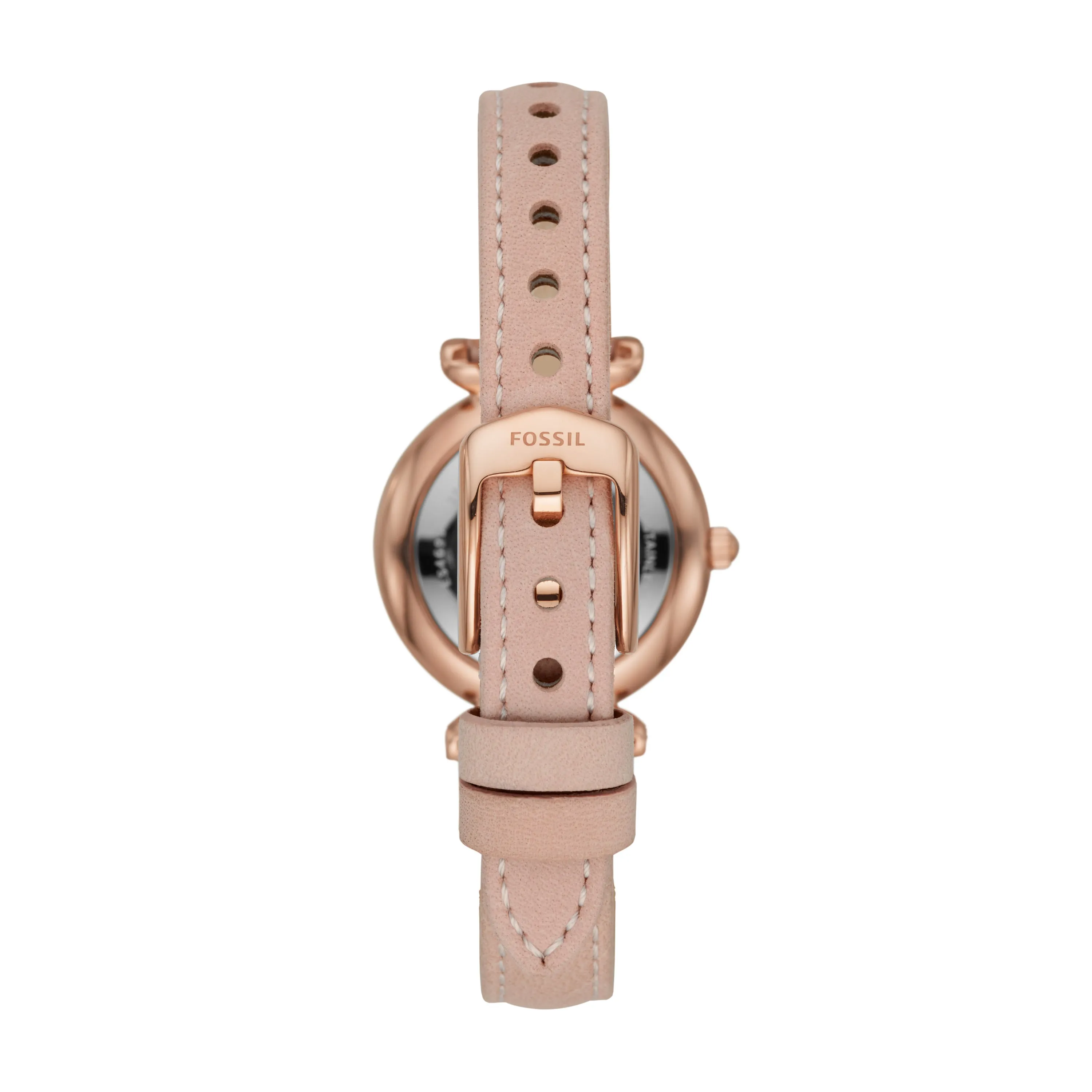 Carlie Mini Three-Hand Blush Leather Watch