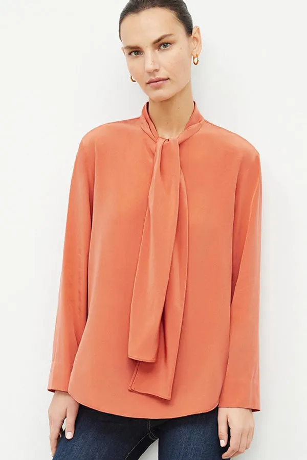 Darcy Top - Washable Silk :: Guava