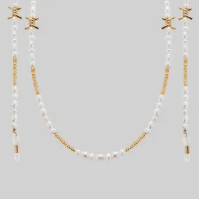 DIVINE. Barbed Wire & Ivory Pearl Sunglasses Chain - Gold