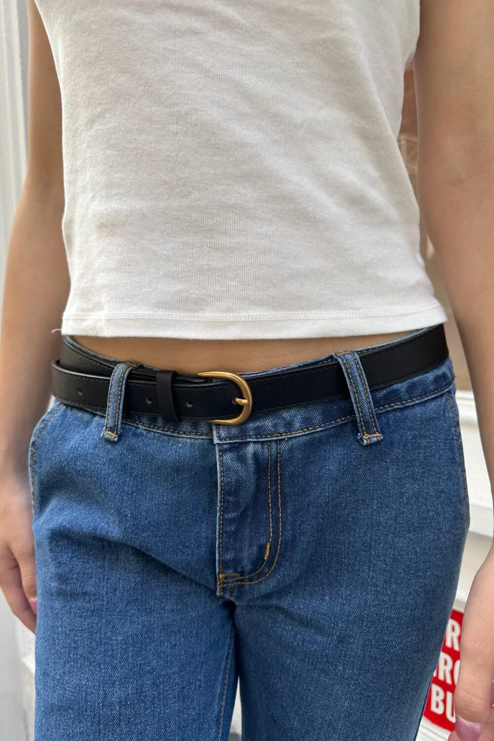 Faux Leather Buckle Belt