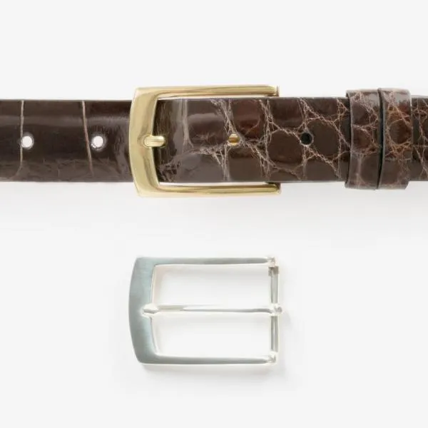 GENUINE ALLIGATOR BELT - DARK BROWN