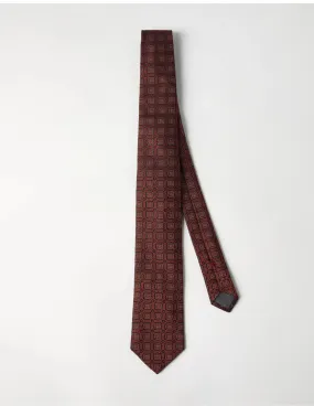 Geometric Jacquard Tie | Orange