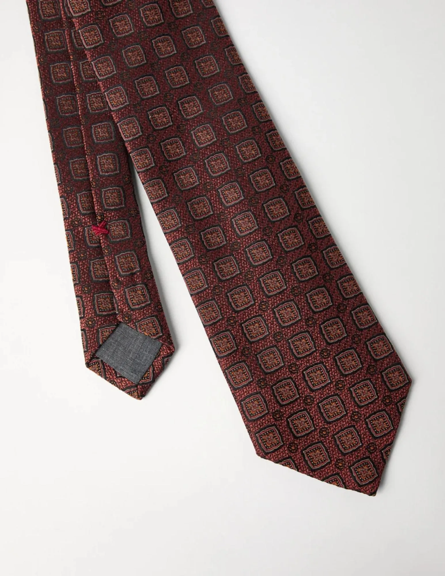 Geometric Jacquard Tie | Orange