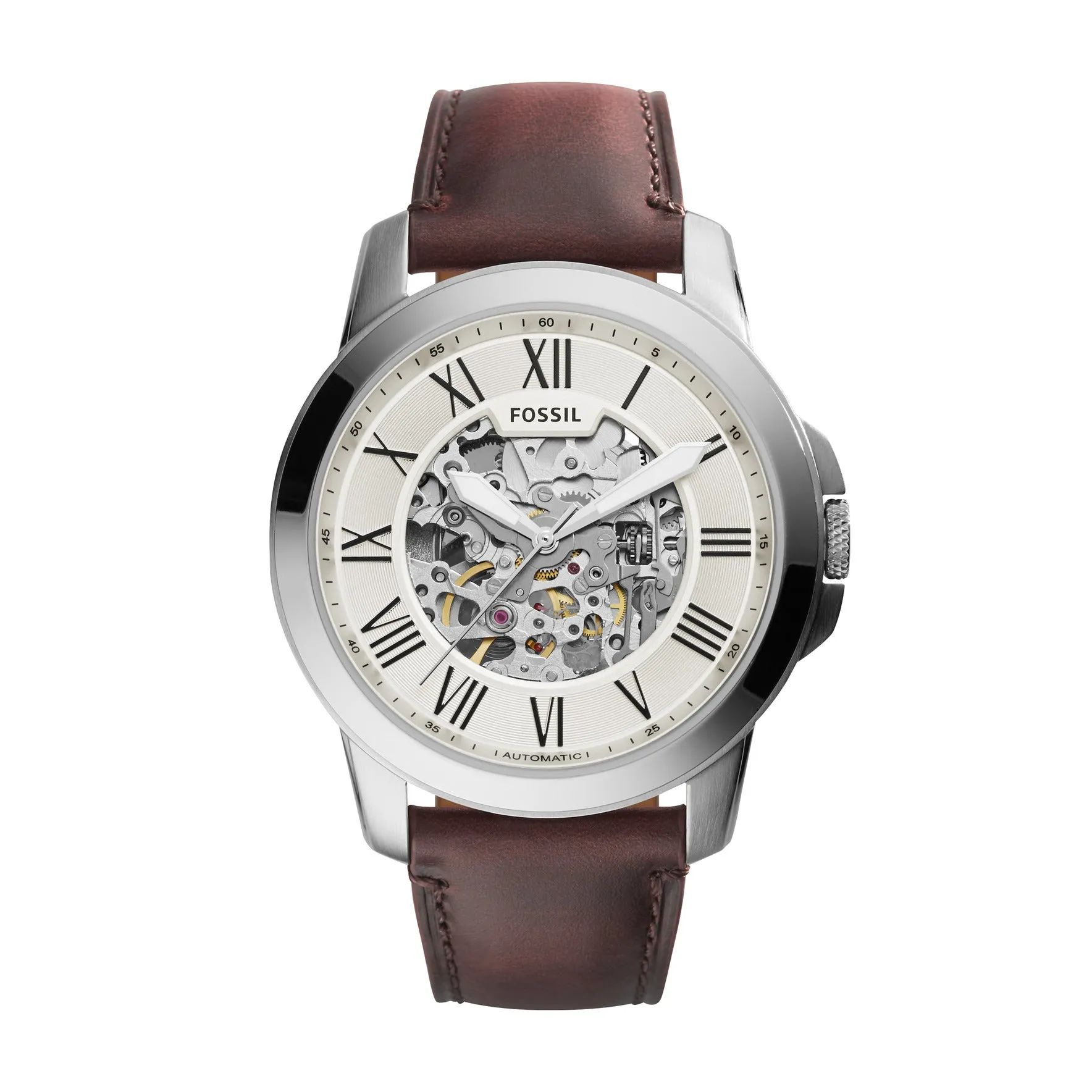 Grant Automatic Dark Brown Leather Watch