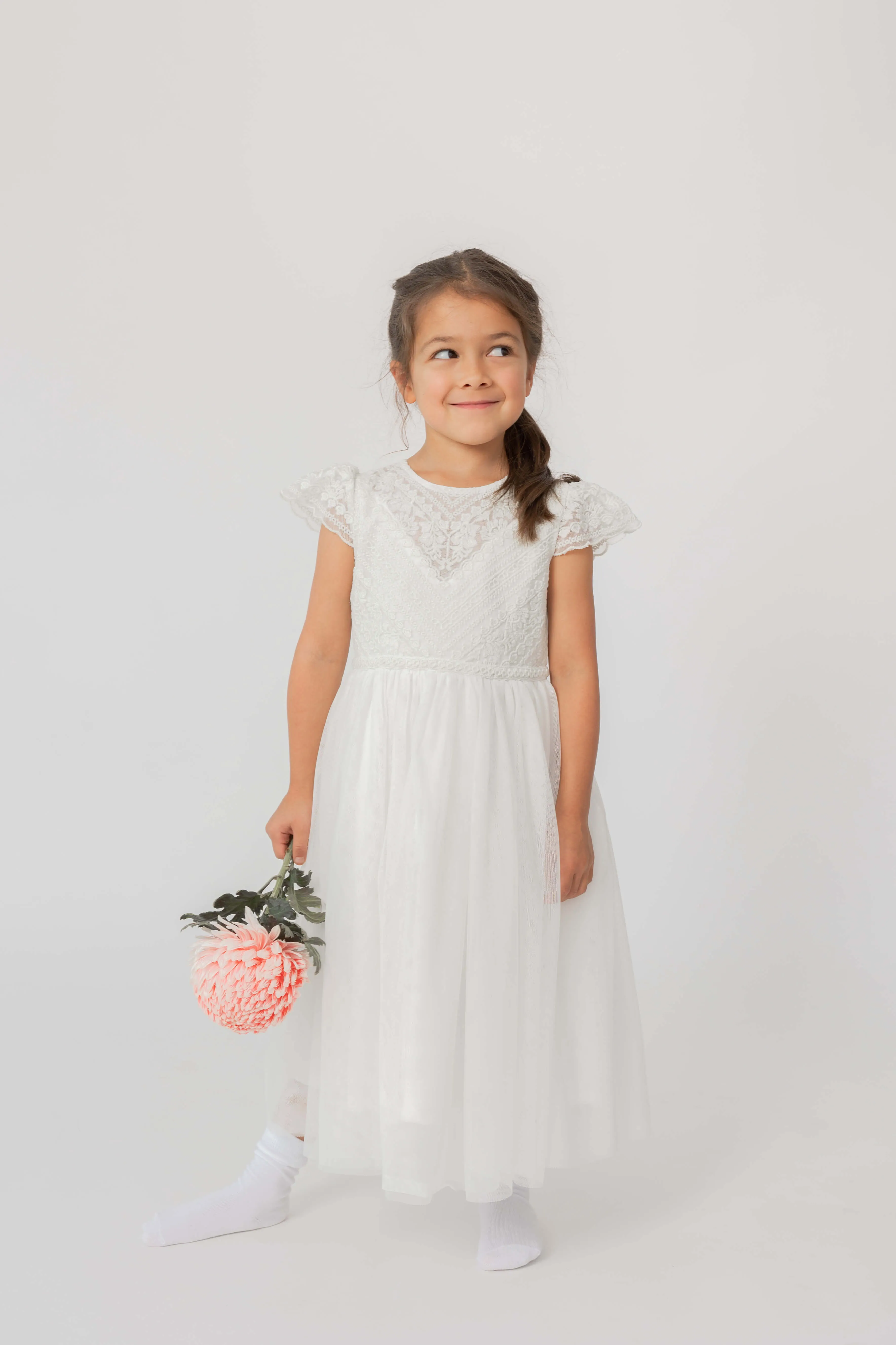 Hannah - church dress with delicate lace