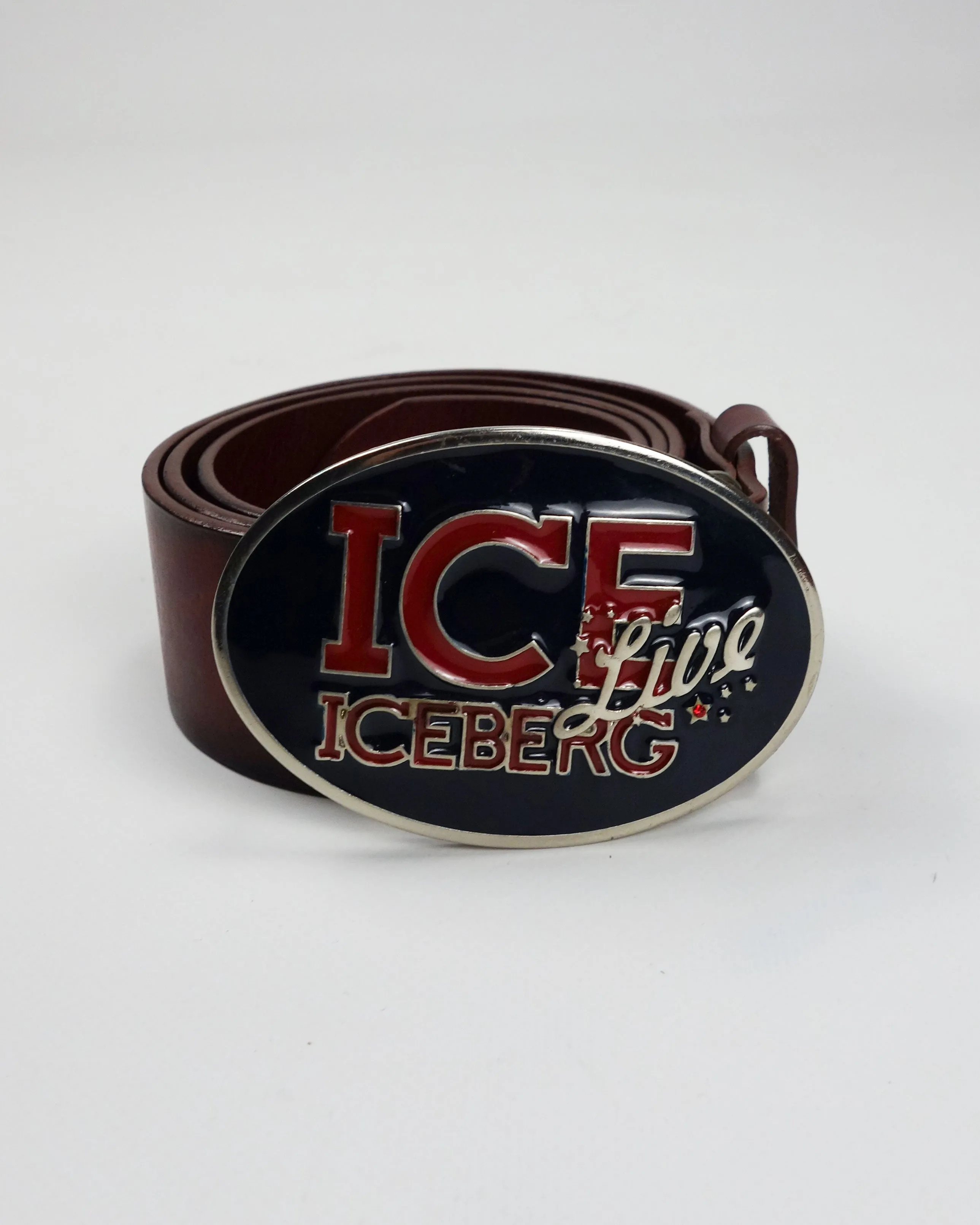 Iceberg "Ice Live" Brown Leather Belt 2000's