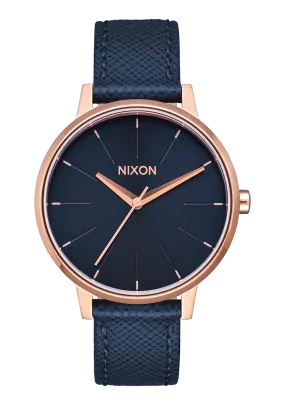 Kensington Leather - Navy / Rose Gold