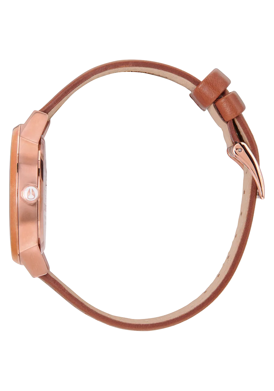 Kensington Leather - Rose Gold / White