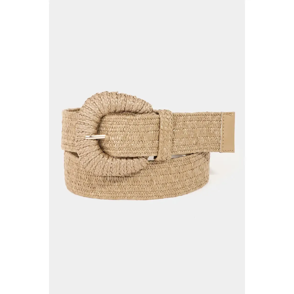 Khaki Braided Elastic Belt