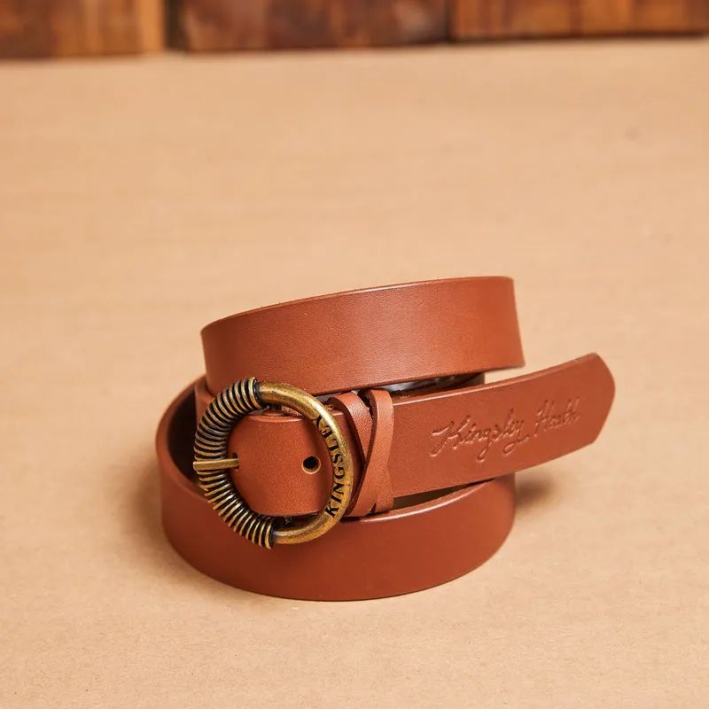 Kingsley Heath Crossed Loop Belt Tan/Brass