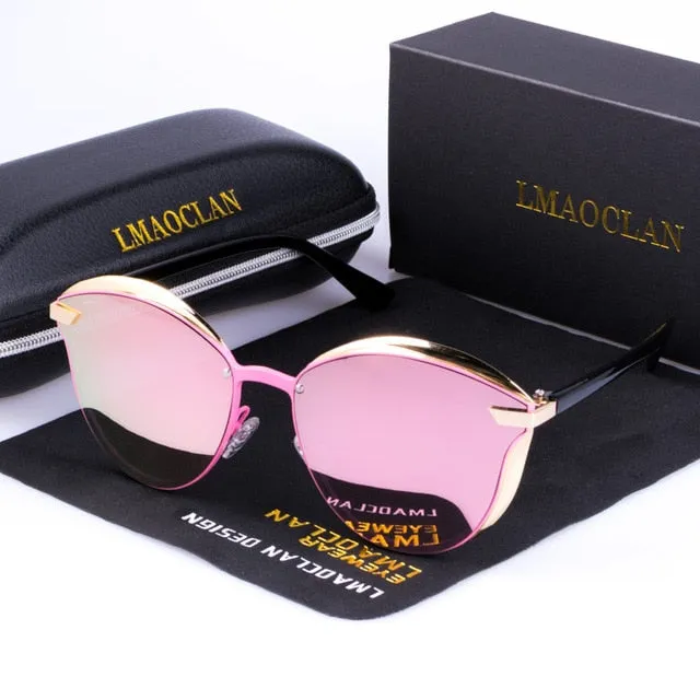 LMAOCLAN Polarized Sunglasses Luxury Fashion Cat Eye Ladies Vintage Brand Designer Female Sun Glasses Oculos Gafas