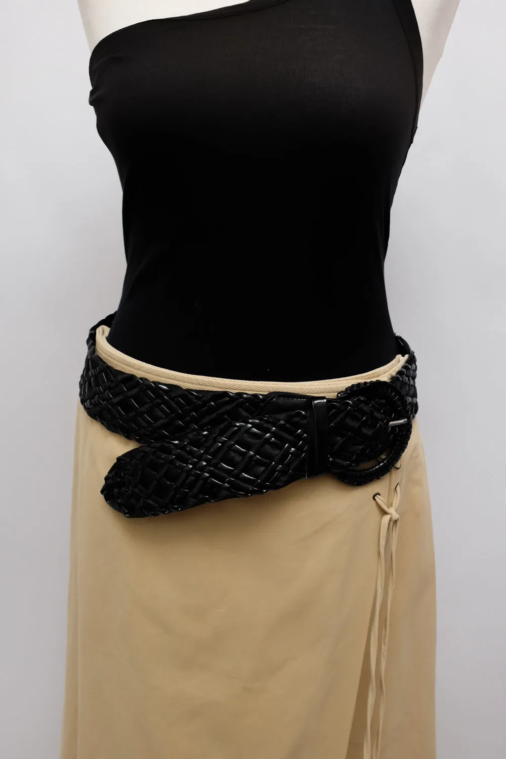 LOW WAIST VINTAGE BLACK BOLD BELT