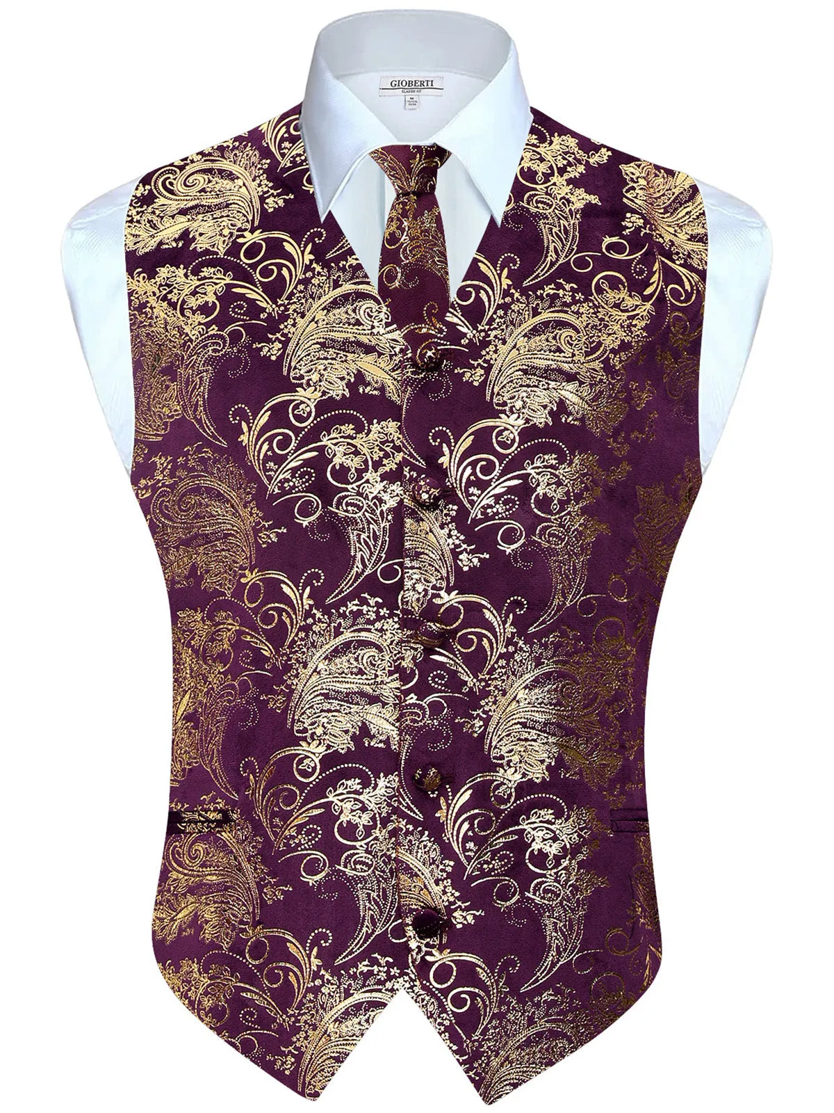 Men's 4 pc Metallic Vest Set