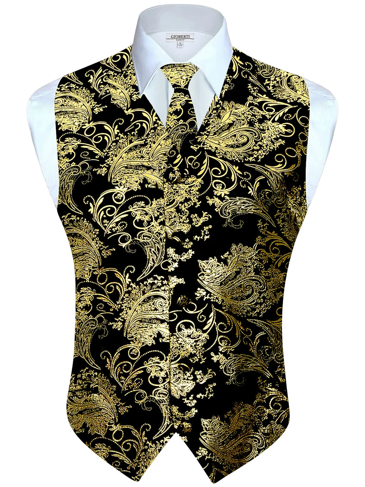 Men's 4 pc Metallic Vest Set