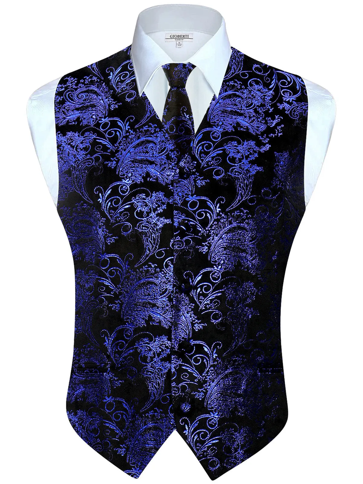 Men's 4 pc Metallic Vest Set