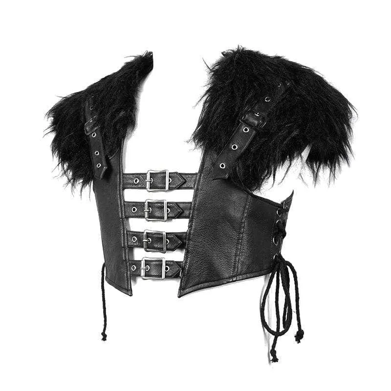 Men's Fluffy Fur Belts Waistcoats