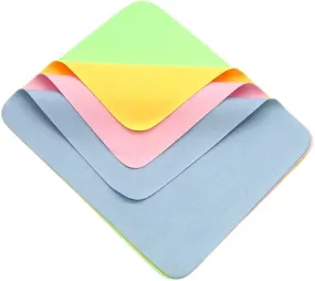 Microfiber Cleaning Cloths for Eyeglasses, Camera Lens, Cell Phones, Laptops, LCD TV Screens and More Electronics (6 x 7 Inch) (Multicolor) (Pack of 5)