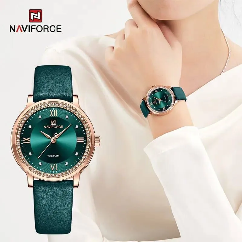 Naviforce Ladies Leather Strap Watch