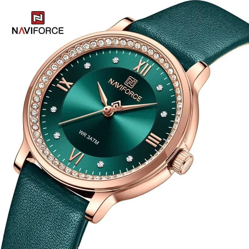 Naviforce Ladies Leather Strap Watch