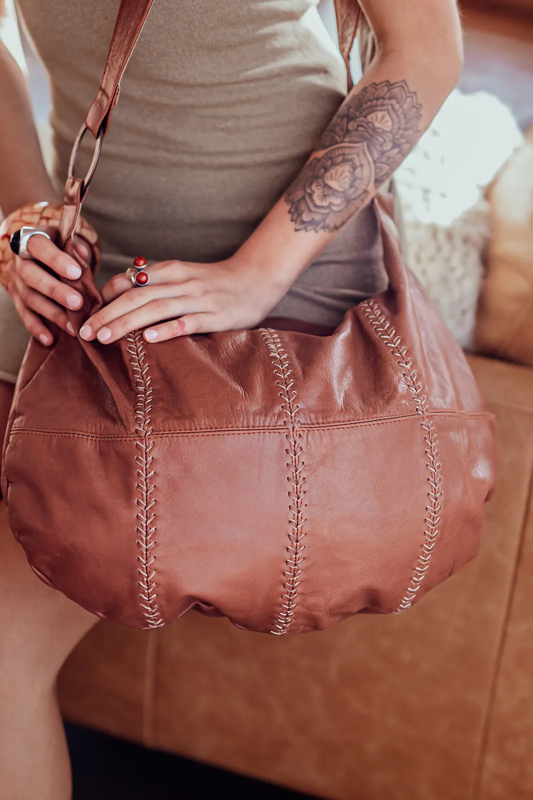 NIKKO LEATHER BAG TAN