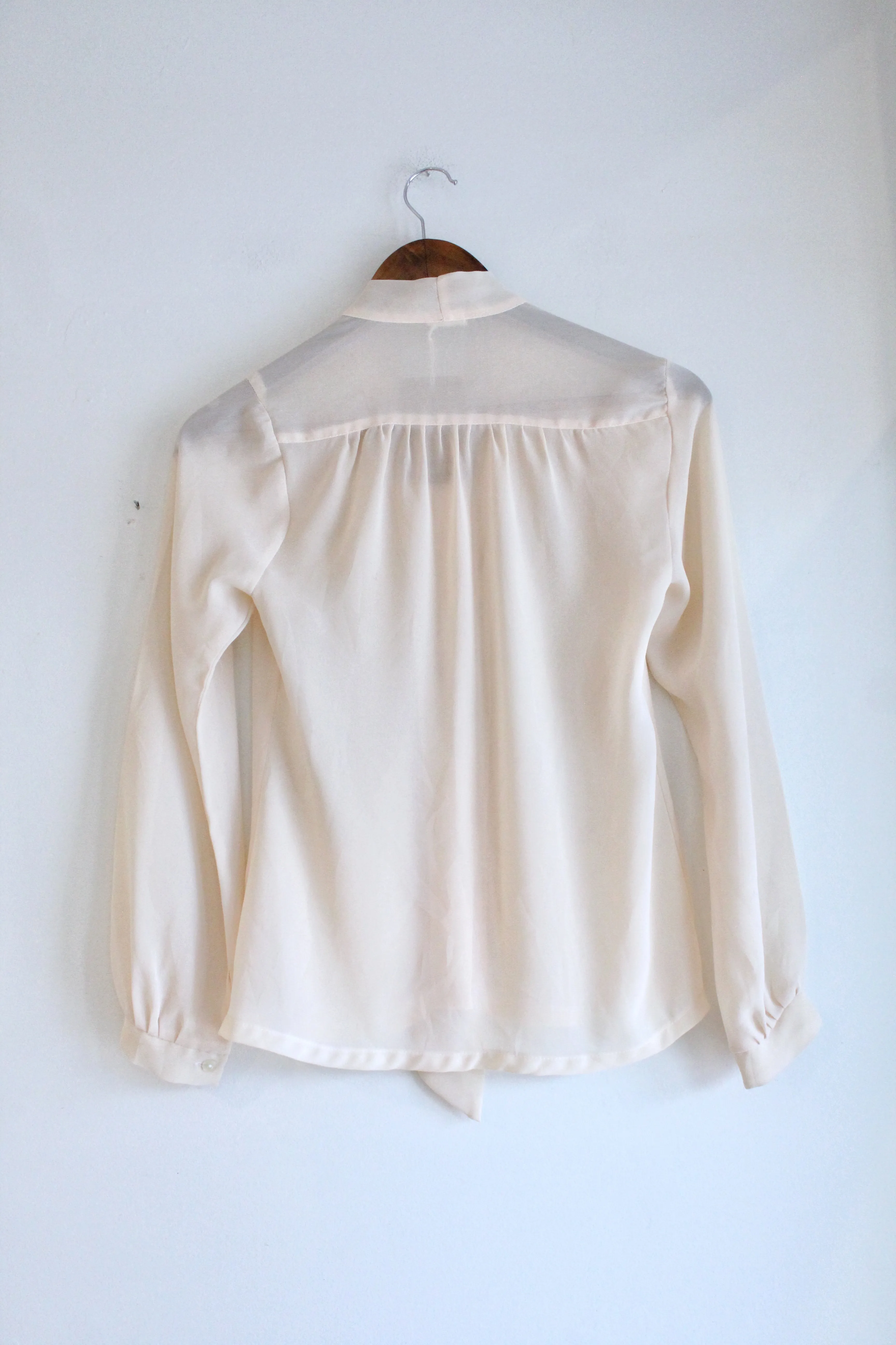 Peachy Lace Trim Vintage Blouse