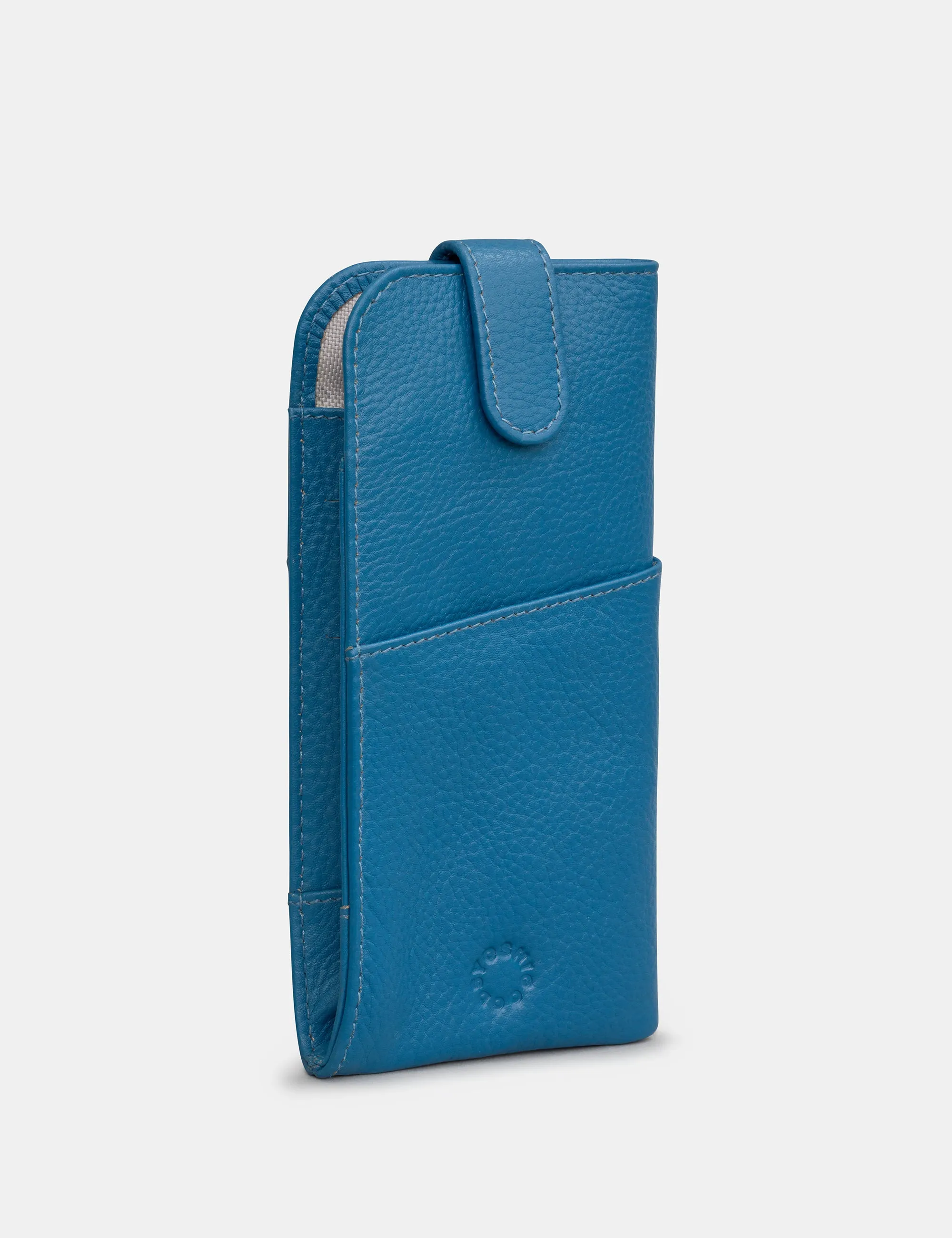 Petrol Blue Leather Chilton Glasses Case