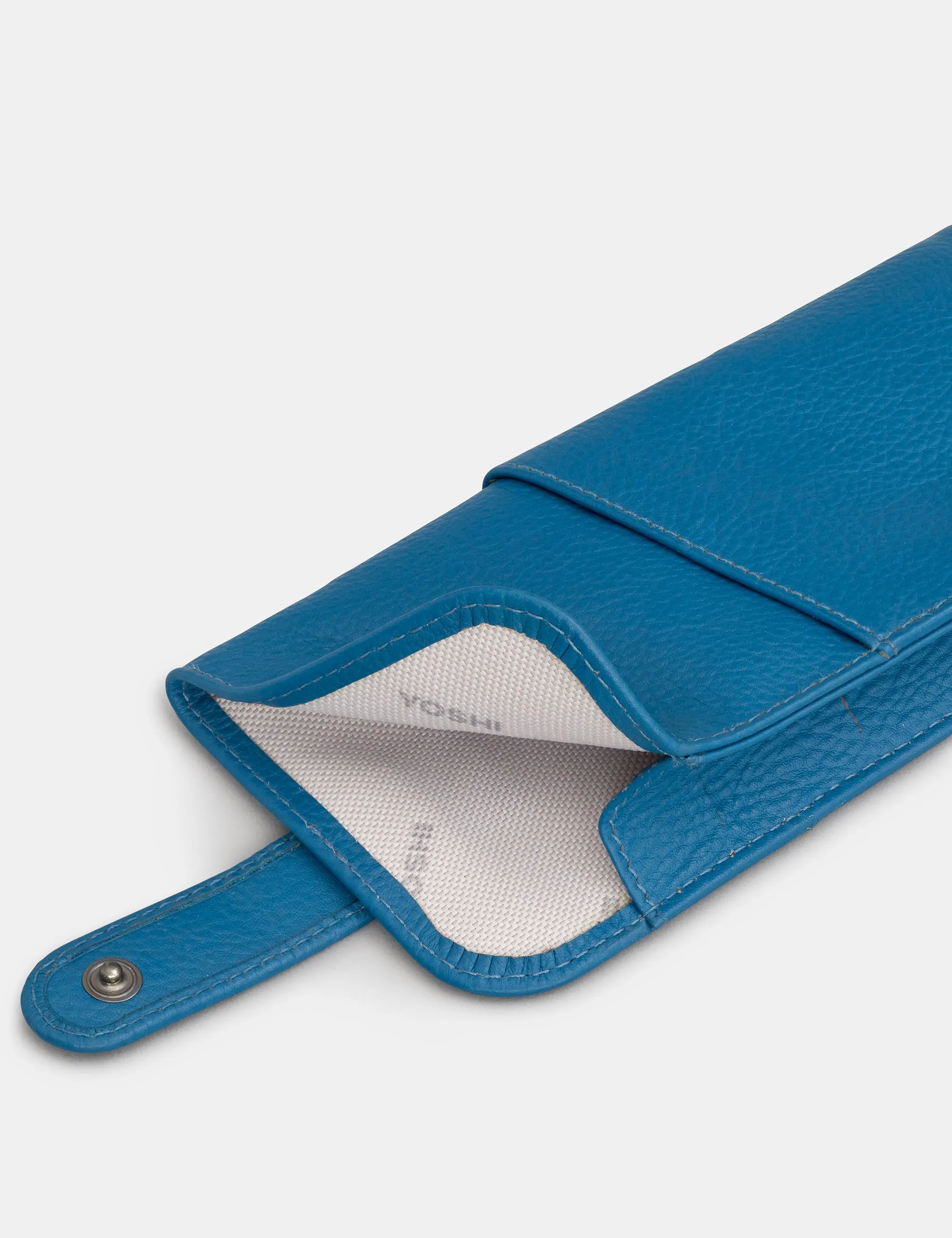 Petrol Blue Leather Chilton Glasses Case