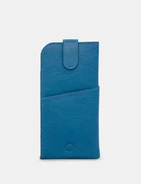 Petrol Blue Leather Chilton Glasses Case