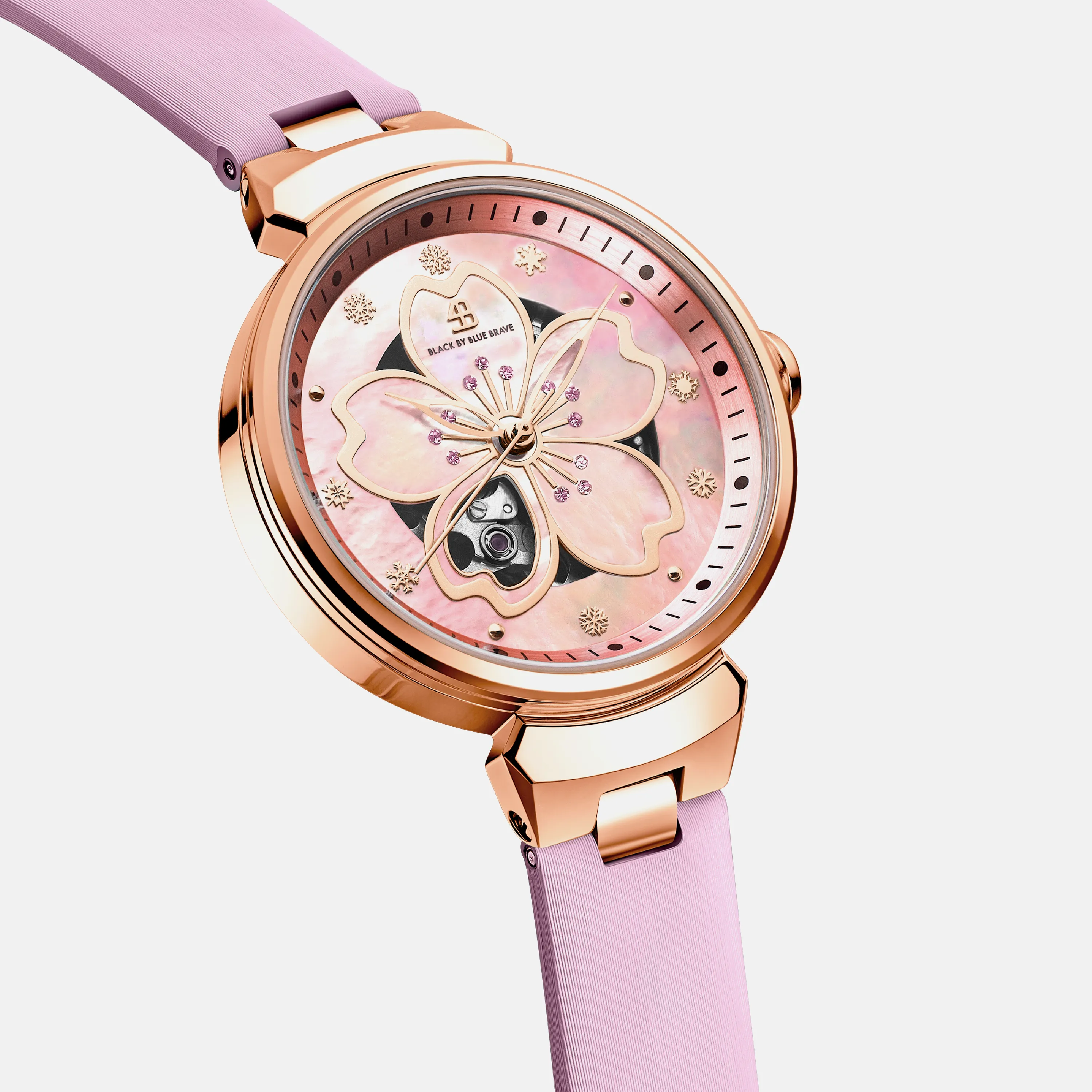 PINK CHERRY BLOSSOM 36MM AUTOMATIC WATCH & CHERRY BLOSSOM BRACELET