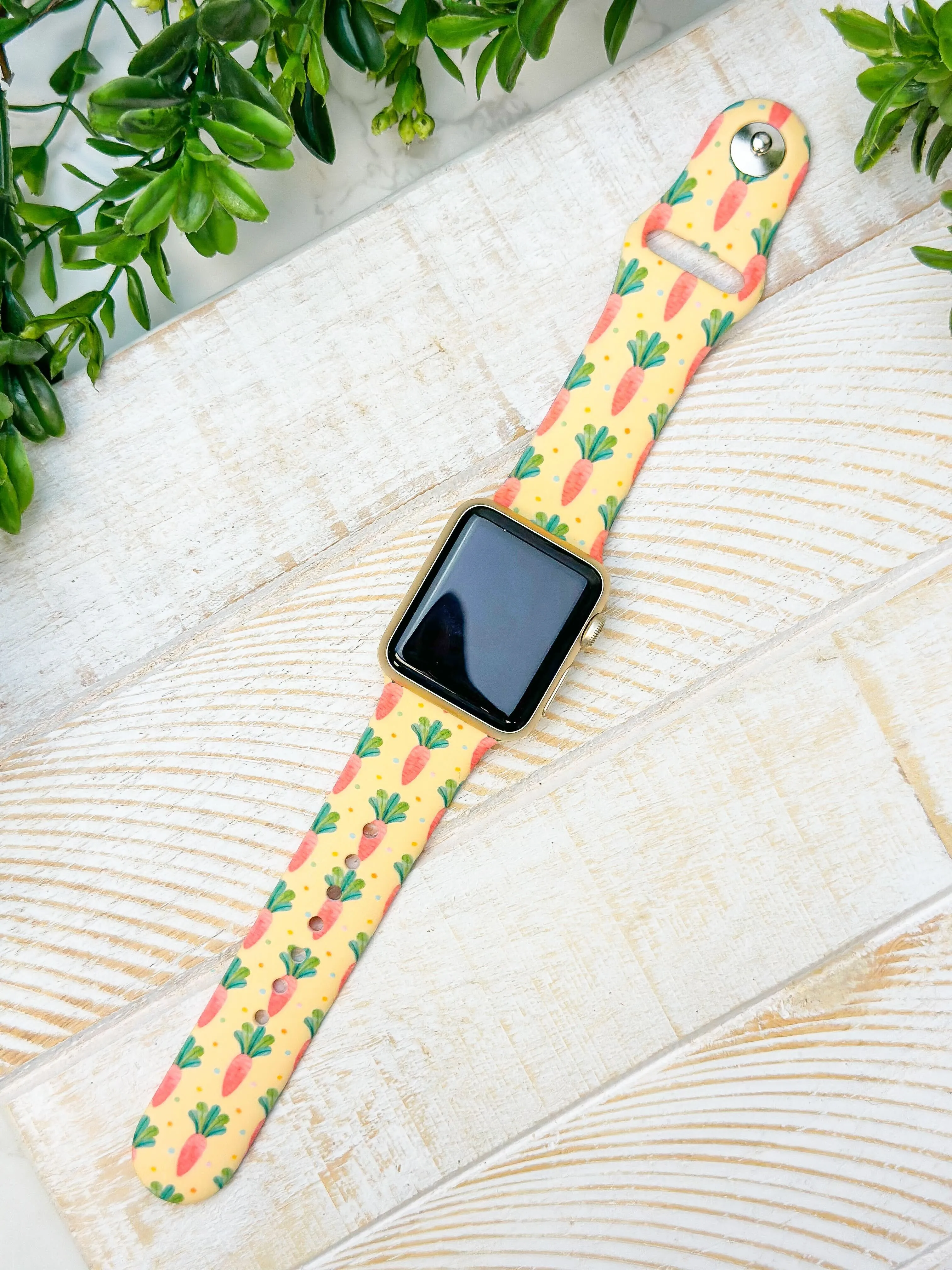 Spring Carrots Printed Silicone Smart Watchband